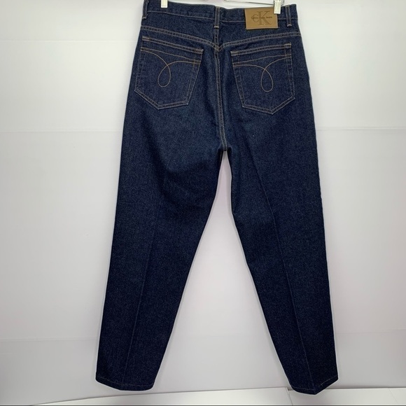 Calvin Klein Jeans Size 12 Vintage Made In USA Cotton Dark Wash High Waist - Picture 1 of 16